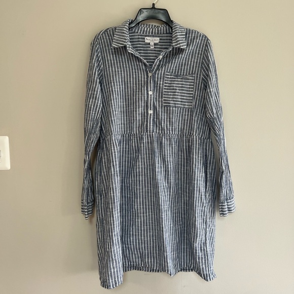 Michael Stars Elsie Striped Mini Shirtdress, size M - Picture 2 of 13